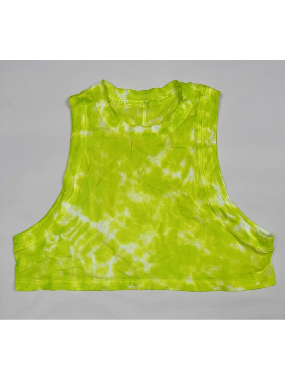 Lululemon All Yours Cropped Tank Tie Dye Eccentric Lime Green Approx Size 4